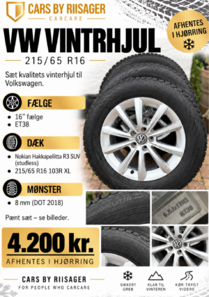 VW vinterhjul 215/65 R16 – Nokian Hakkapeliitta R3 SUV Sæt kvalitets vinterhjul til Volkswagen.