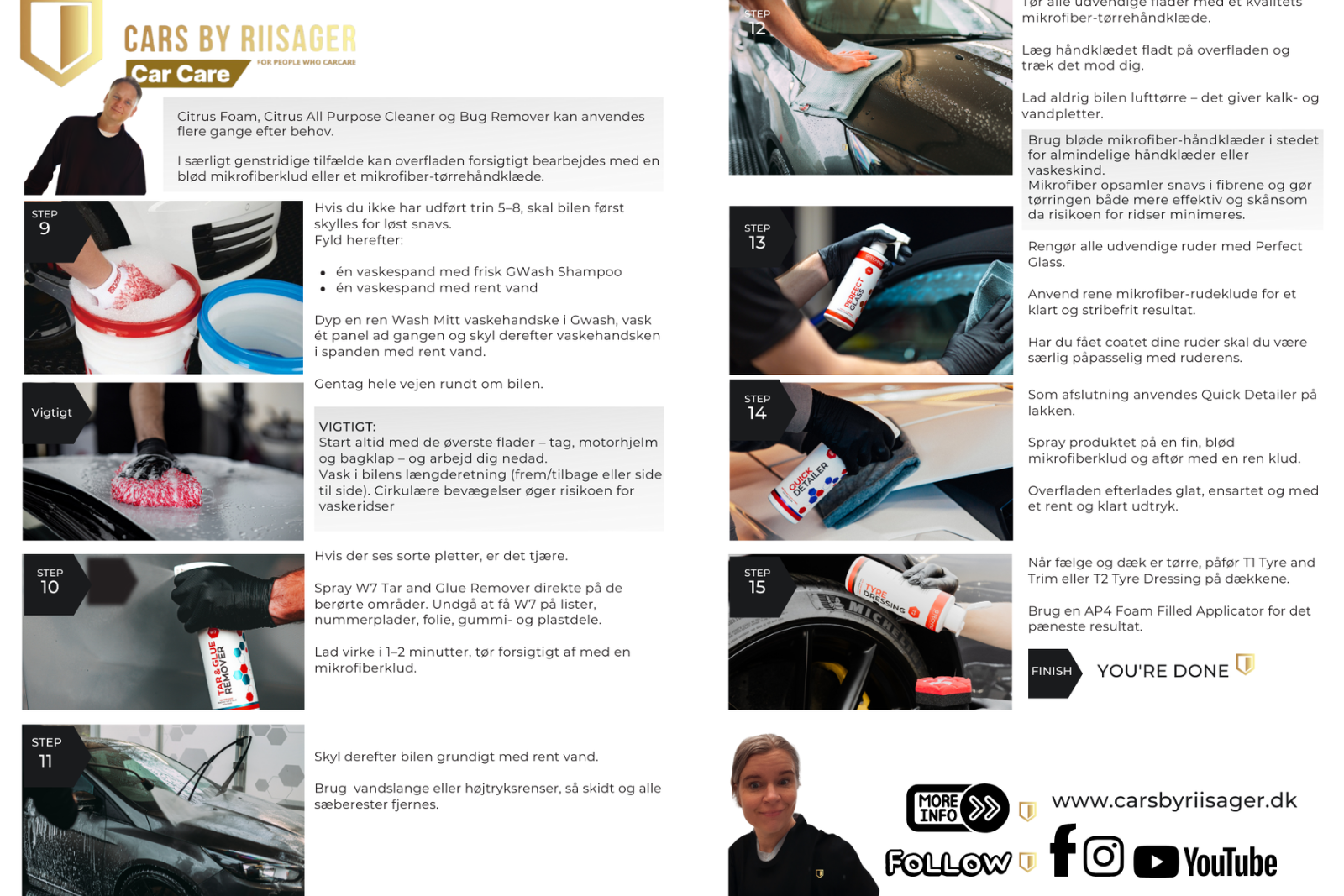 Download den komplette guide til bilvask med Gtechniq produkter.